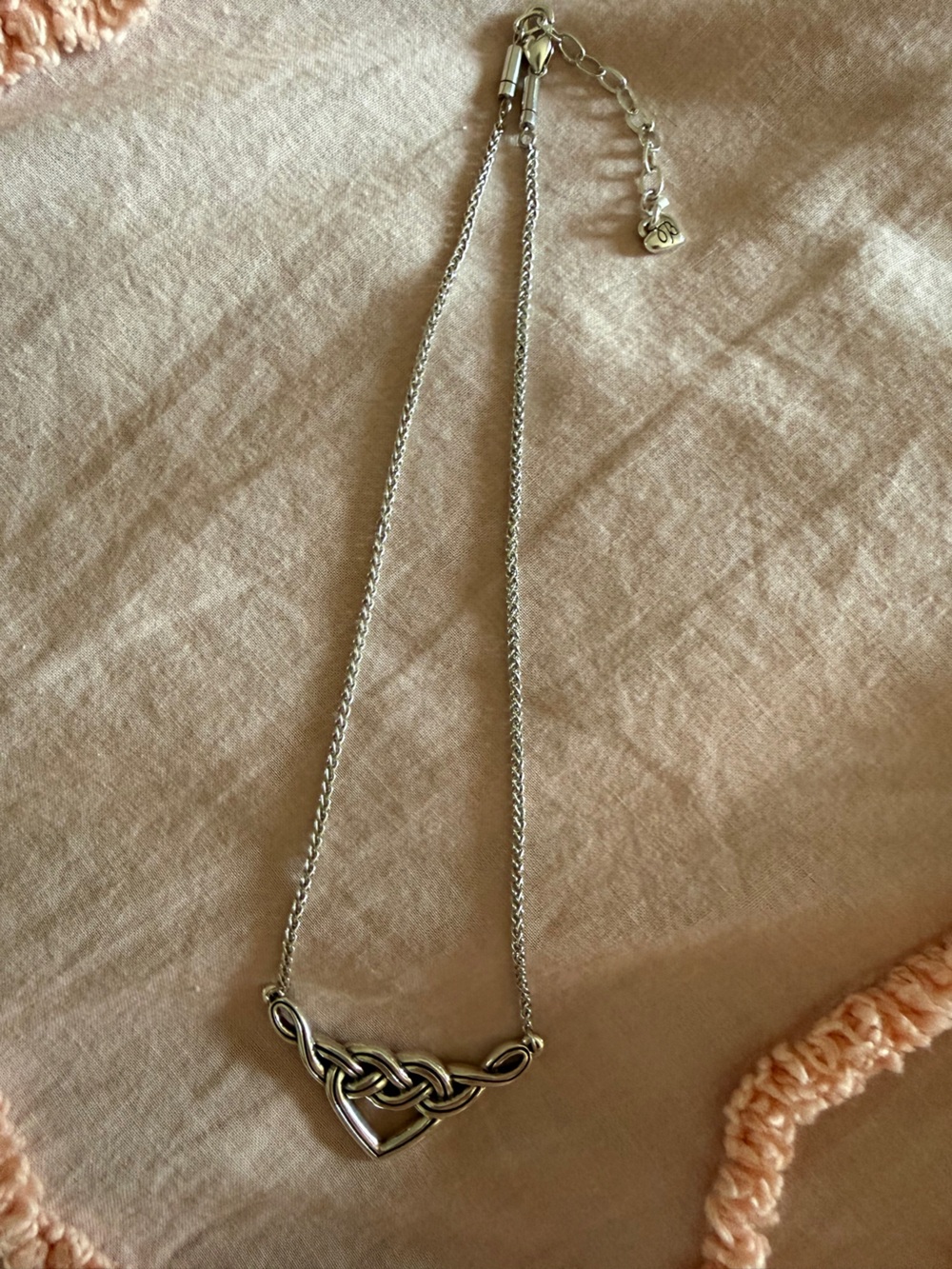 Brighton Silver Celtic Heart Knot Necklace - Women’s Jewelry